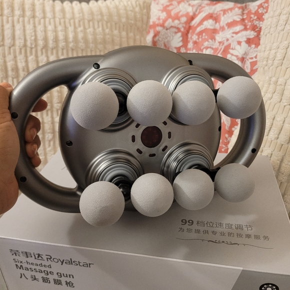Six Head, Silver Massage Gun - Picture 1 of 9